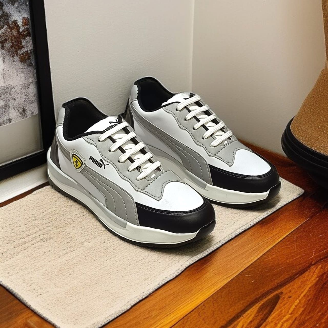 New sneakers white grey