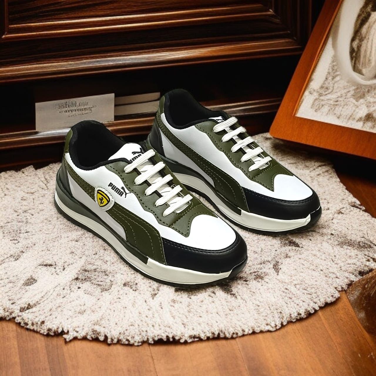 New sneakers white mehendi